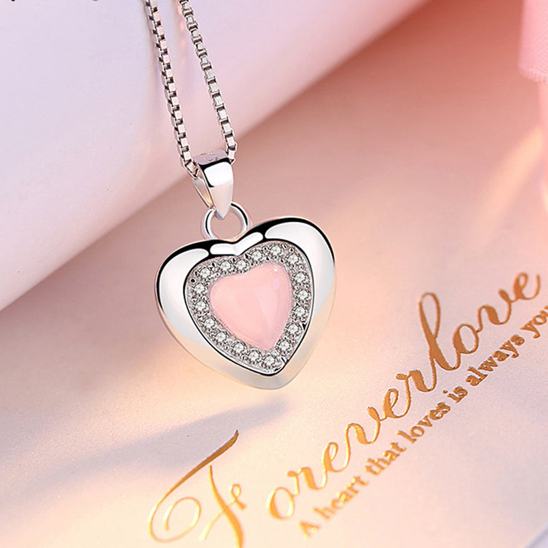 REAL SOLID SILVER 925 Classic Sterling Silver Necklace & Pendant Heart-065