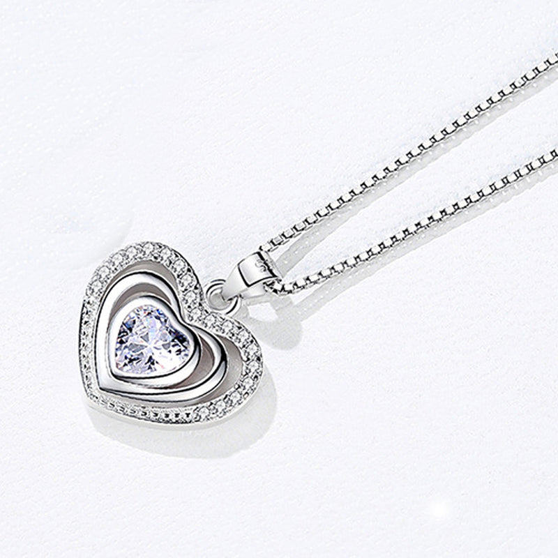 REAL SOLID SILVER 925 Classic Sterling Silver Necklace & Pendant Heart-055