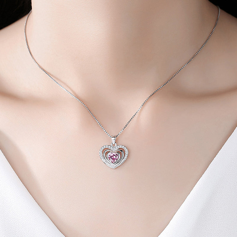 REAL SOLID SILVER 925 Classic Sterling Silver Necklace & Pendant Heart-056