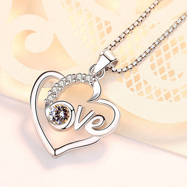 REAL SOLID SILVER 925 Classic Sterling Silver Necklace & Pendant Heart-053