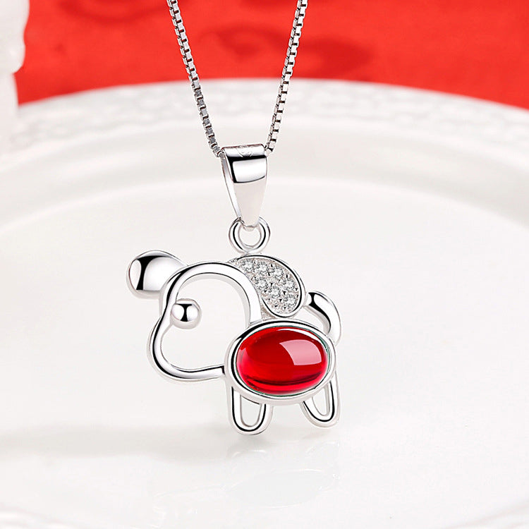 REAL SOLID SILVER 925 Classic Sterling Silver Necklace & Pendant  Dog-011