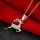REAL SOLID SILVER 925 Classic Sterling Silver Necklace & Pendant deer -016