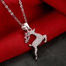 REAL SOLID SILVER 925 Classic Sterling Silver Necklace & Pendant deer -016