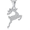 REAL SOLID SILVER 925 Classic Sterling Silver Necklace & Pendant deer -016