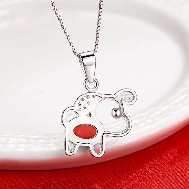 REAL SOLID SILVER 925 Classic Sterling Silver Necklace & Pendant  Dog-011