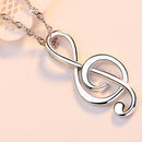 REAL SOLID SILVER 925 Classic Sterling Silver Necklace & Pendant Music Note-037