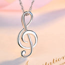 REAL SOLID SILVER 925 Classic Sterling Silver Necklace & Pendant Music Note-037