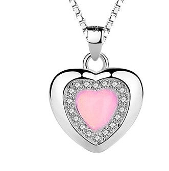 REAL SOLID SILVER 925 Classic Sterling Silver Necklace & Pendant Heart-065