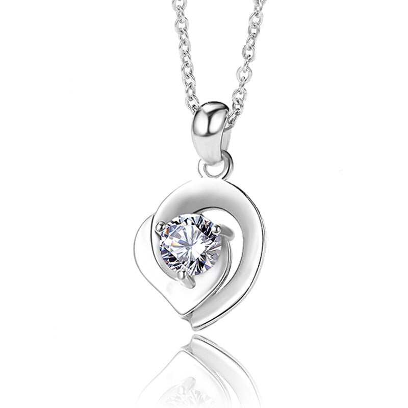 REAL SOLID SILVER 925 Classic Sterling Silver Necklace & Pendant Heart-062