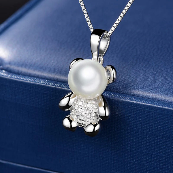 REAL SOLID SILVER 925 Classic Sterling Silver Necklace & Pendant Bear-015