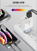 36W With Type-C Plug - Fast Quick USB Wall Charger Adapter For iPhone/Samsung
