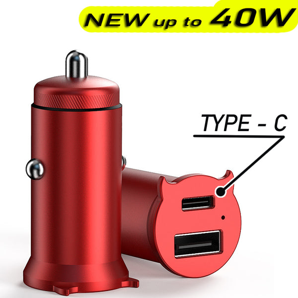 37W Dual with USB Type-C Fast Quick Car Charge PD/QC 4