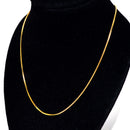 14k Gold over .925 Sterling Silver Chain Necklace Italy Jewel Vermeil (Width-1mm) (Box Model)