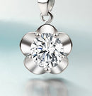 REAL SOLID SILVER 925  Classic Sterling Silver Necklace & Pendant Flower-091