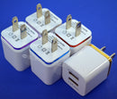 2 Ports USB wall Charger Adapter 1A 2A 5V For Android / Galaxy / iPhone