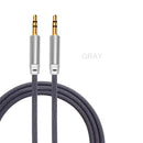 3.5mm Braided Cable Male Stereo Audio Auxiliary Golden Plug for PC Car Phone