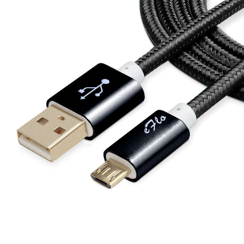 Nylon Braided (1ft/3ft/6ft/10ft/15ft) USB 2.0 (Micro USB to USB) Data & Sync Charging Cable