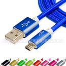 Nylon Braided (1ft/3ft/6ft/10ft/15ft) USB 2.0 (Micro USB to USB) Data & Sync Charging Cable