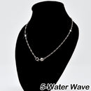 REAL SOLID SILVER (Width1.4mm) Classic 925 Sterling Silver Chain Necklace Jewelry (WaterWave)