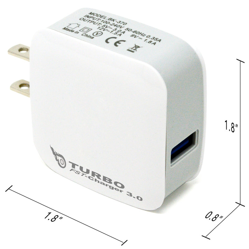 Fast Charge 18W QC 3.0 USB Wall Charger Adapter US Plug For iPhone/Samsung