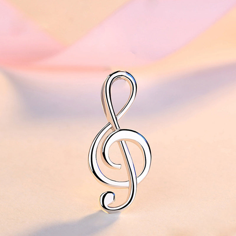 REAL SOLID SILVER 925 Classic Sterling Silver Necklace & Pendant Music Note-037