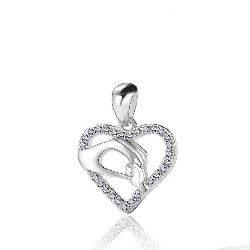 REAL SOLID SILVER 925 Classic Sterling Silver Necklace & Pendant Heart-074