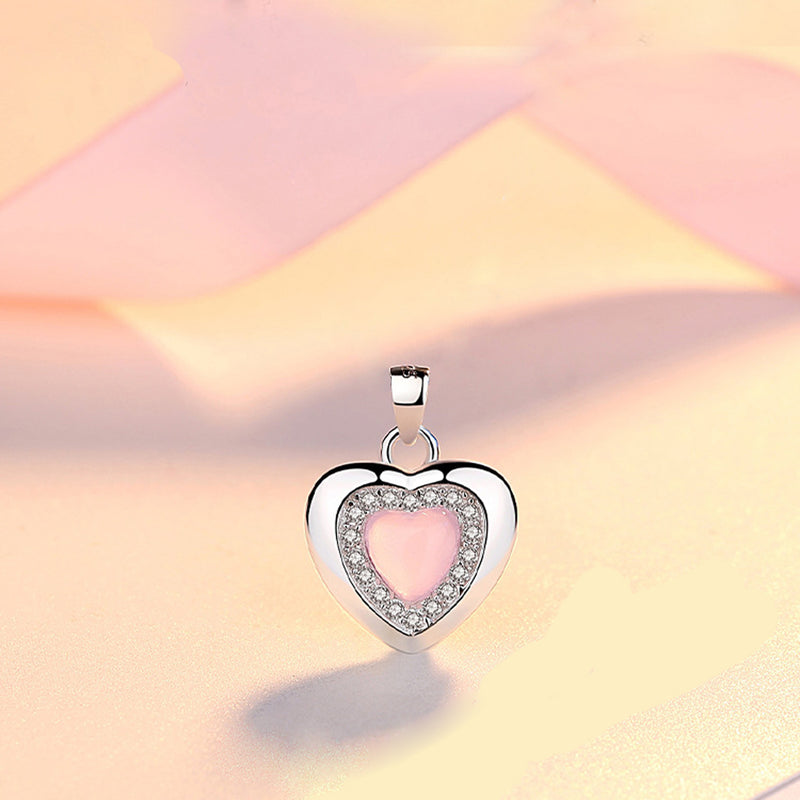 REAL SOLID SILVER 925 Classic Sterling Silver Necklace & Pendant Heart-065