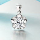 REAL SOLID SILVER 925  Classic Sterling Silver Necklace & Pendant Flower-091